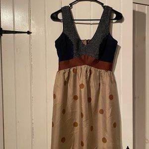 Modcloth Burlap polka dot dress